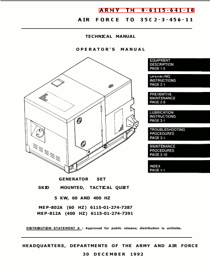 TM 9-6115-641-10 Technical Manual